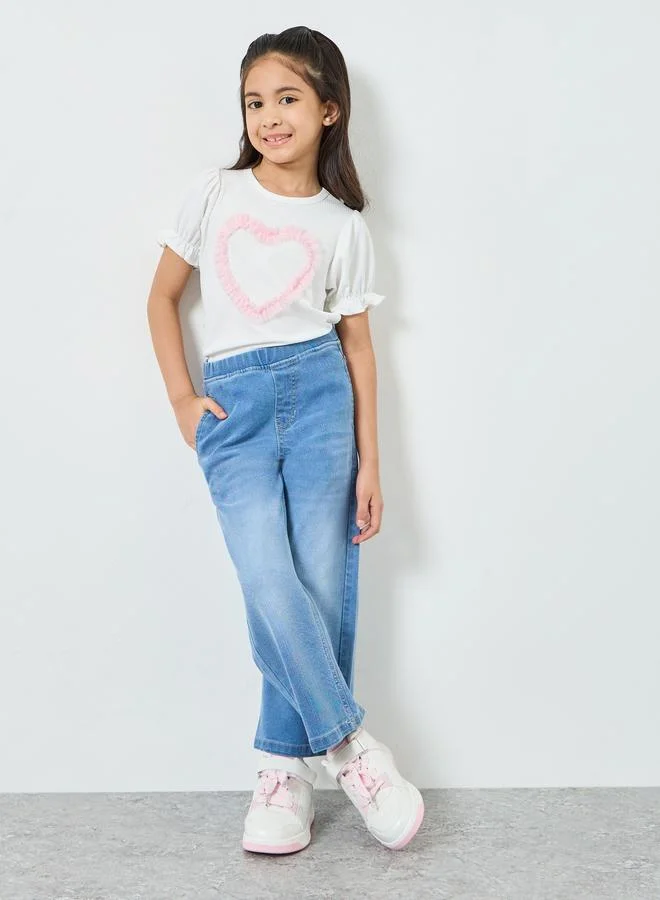 Styli Girls Blue Wide Leg Jeans